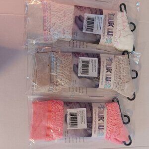 MUK LUKS WOMEN'S MICROFIBER CREW SOCKS THREE PAIRS NWT